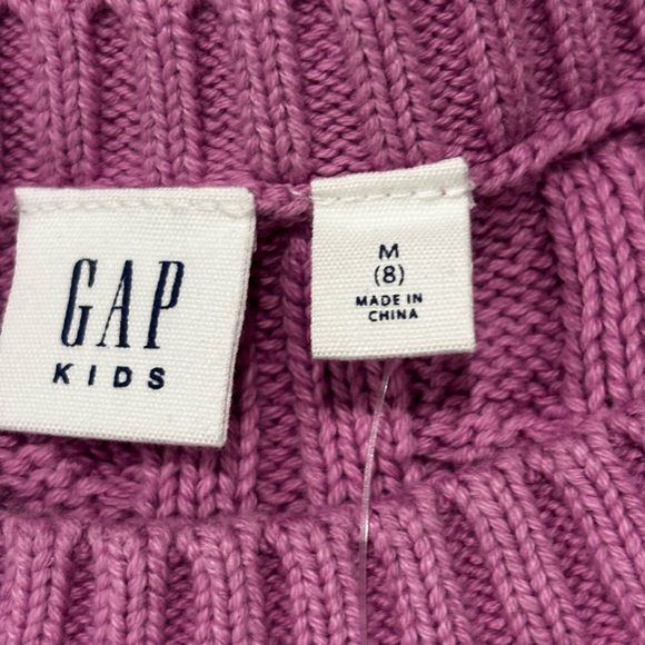NWT Gap Kids Cable Knit Sweater Pink Size M (8) 100% Cotton - Picture 3 of 8